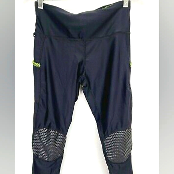 Garden Freak Legging pants with removable Knee Pads Black & Neon Green NWT - Picture 1 of 7